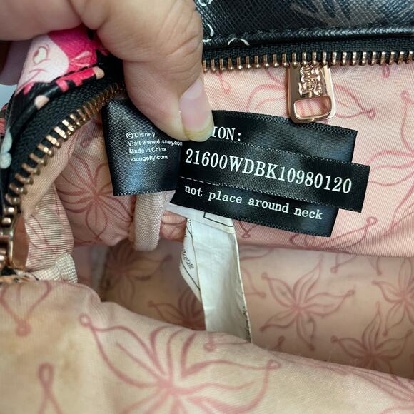 Disney Loungefly The Little Mermaid Flounder Sebastian Small back bag black - Picture 16 of 16